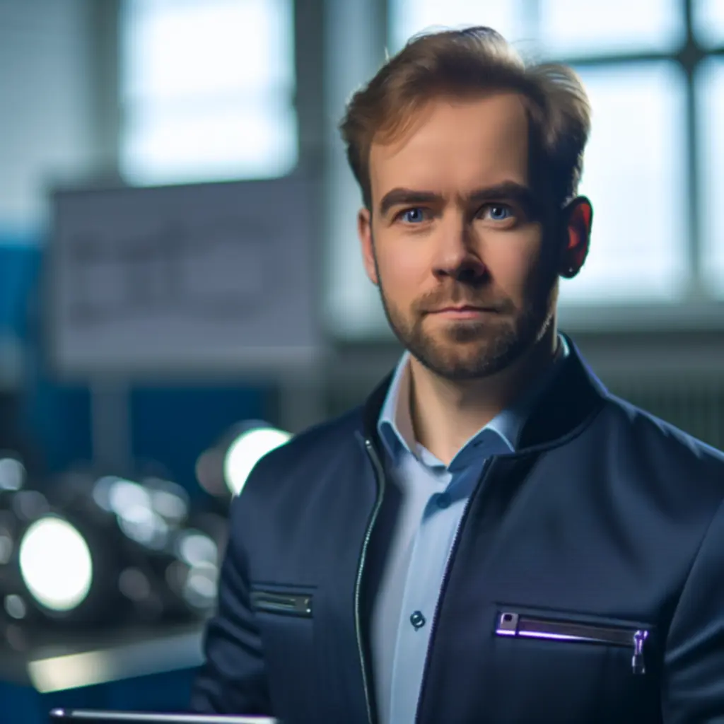 Hoofdmonteur Lars de Vries aan het werk in de garage