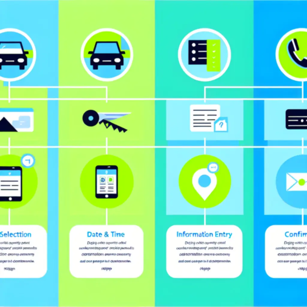 Visualisatie van een 4-stappen boekingsproces